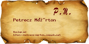 Petrecz Márton névjegykártya